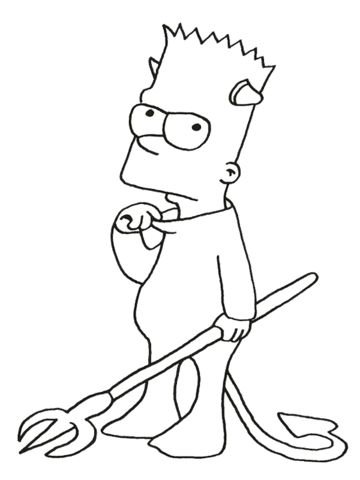 Bart Little Devil  Coloring Page